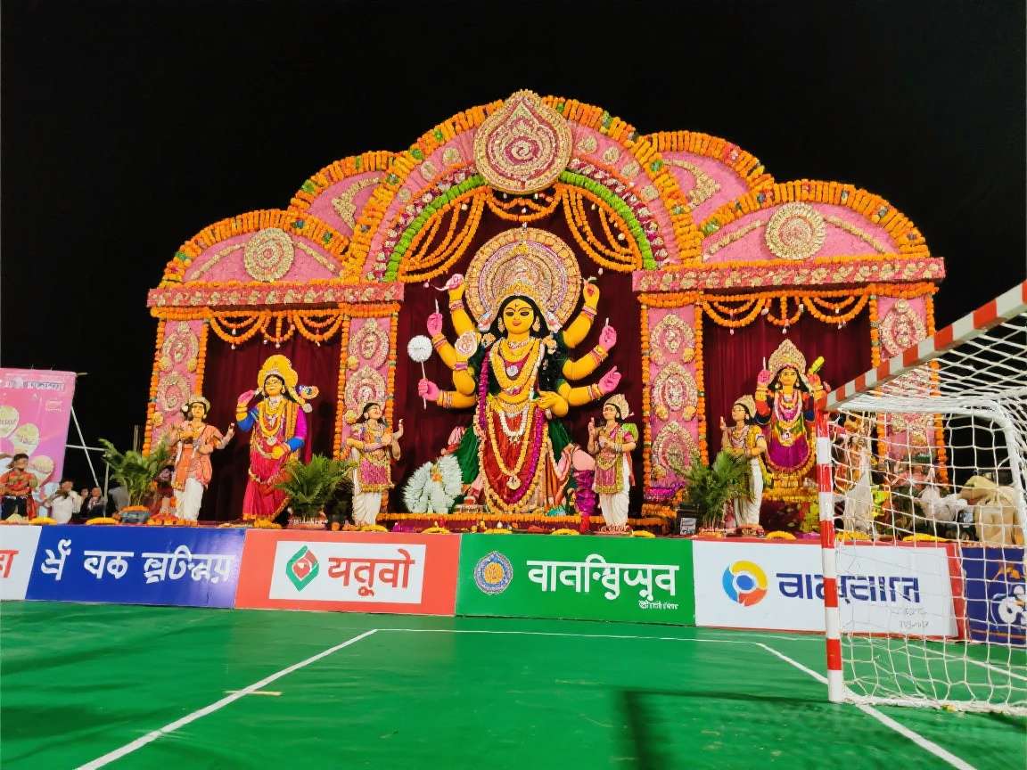 Bharatiya Handball Cup regional festival event showing Durga Puja celebrations
