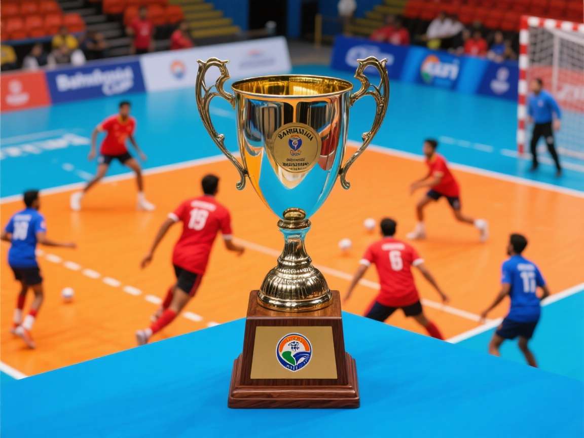 Bharatiya Handball Cup game cover showing Indian players in action